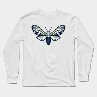 Giant Leopard Moth Sketch Artwork Long Sleeve T-Shirt